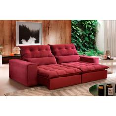 Sofá Retrátil E Reclinável Orion 1,80m 02 Lugares Txr Bordô