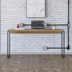 Escrivaninha Estilo Industrial 150cm Dynamica Yescasa Lamina Mel/Preto