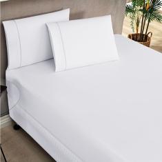 Jogo De Lençol Casal Padrão Elegance 180 Fios 3 Peças Branco