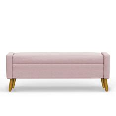 Recamier Bau Paris 1,60m Suede Rosa Bebe - Inova Decor