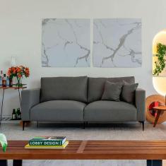 sofá na caixa ubbe linho grafite 170 cm