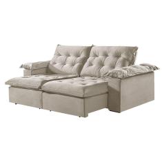 Sofá 4 Lugares Retrátil E Reclinável Martins M-147 Veludo Creme
