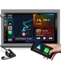 kit multimidia mp5 com bluetooth espelhamento e carplay + moldura de 7