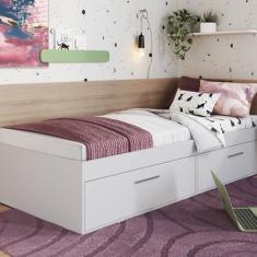 Cama Solteiro com 2 Portas 80 Tókio Branco