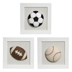 Trio De Quadros Bolas Quarto Bebê Infantil Menino - Potinho de mel