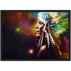 Quadro Decorativo índio Indígena Decorações Com Moldura - Vital Quadro