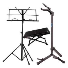Kit Suporte Violão Ask G3S + Estante Partitura + Descanço Pé