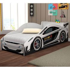 Cama Carro Infantil Com Baú e Grade de Proteção