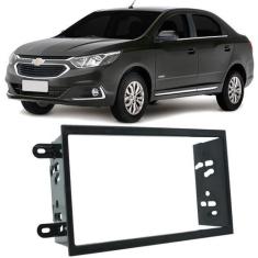 Moldura Painel 2 Din Som Dvd Gm Chevrolet Cobalt 2012 à 2018 Preta - S