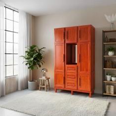 Guarda-Roupa Solteiro Pará 7 Portas 3 Gavetas 4 Prateleiras com Espelh