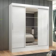 Guarda-Roupa Casal com Espelho 3 Portas 2 Gavetas Istambul Espresso Mó