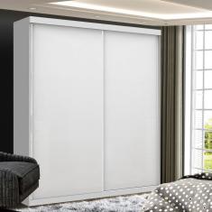 Guarda Roupa Solteiro 2 Porta de Correr Kiara Espresso Móveis Branco