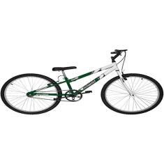 Bicicleta de Passeio Ultra Bikes Esporte Bicolor Rebaixada Aro 26 Reforçada Freio V-Brake Sem Marcha Verde/Branco