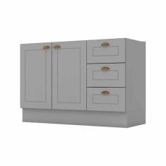 Balcão para Pia 120 cm 2 Portas 3 Gavetas Americana C353 Henn