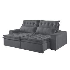 Sofá 2 Lugares Retrátil E Reclinável Martins M-118 Veludo Grafite