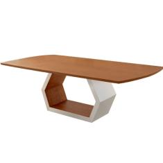 Mesa para Sala de Jantar Ane 220cm Madeira Tampo Barril Laminado Moderna Mobília