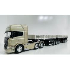 Conjunto Scania Bitrem Grade Baixa 3x3 Escala 1:32 - Diesel Miniaturas