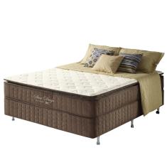 Conjunto Cama Box Casal Molas Ensacadas Pillow Top San Diego 138x188x67cm