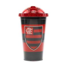 Copo De Plástico Com Canudo 450ml - Flamengo - Mileno