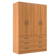 Guarda-Roupa Solteiro Treviso 4 Portas 6 Gavetas Cinamomo