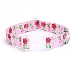 haoyueer Coleira de cachorro com estampa floral para cães pequenos, médios e grandes coleiras com fivela de liberação rápida para meninas cão fêmea nylon macio confortável durável coleira para animais