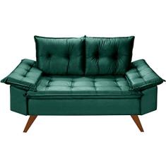 Sofa Bariloche 2 Lugares Pés em Madeira (Verde)