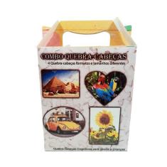 Kit 4 Quebra-Cabeça Cognitivo Idosos Formatos Diferentes - Reidopendri