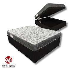 Conjunto Cama Box Baú Casal + Colchão D45 Semi Ortopédico Linha Platin