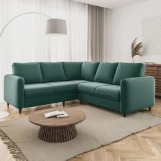 Sofá de Canto 5 Lugares em Veludo Orquídea CabeCasa