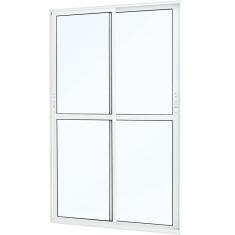 Porta de Alumínio Correr 210x150cm 2 Folhas Atlântica Branco