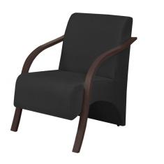 Poltrona Vênus 1 Lugar Braço Madeira D Salla Suede