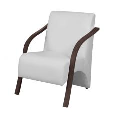 Poltrona Decorativa 1 Lugar Vênus Braço Madeira D Salla Tecido Sintético Corino