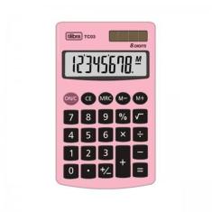 Calculadora De Bolso Tilibra Tc03 8 Dígitos - Rosa Claro