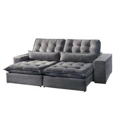 Sofá Bruna 3 Lugares Retrátil e Reclinável 2.30m Suede Móveis Mix - Mu