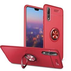 SORAKA Capa para Huawei P20 Lite com suporte para anel Capa Slim Fit de TPU macio Capa Huawei P20 Lite com placa de metal para suporte magnético de telefone para carro