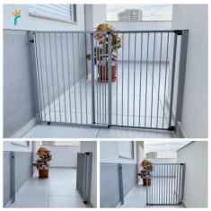 Portão de Segurança Alumínio para Criança e Pet Altura 85cm e Largura 