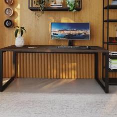 Escrivaninha Mesa Escritório Yon Presidente 190x70x75 190cm Industrial