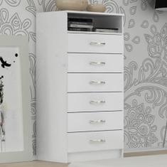 Cômoda 6 Gavetas 1 Nicho Maxi Evidência Móveis, Branco