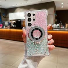 Capa suporte para Samsung Galaxy S23 S22 S24 Ultra Gradient Glitter Capa para Samsung A53 A54 A55 A33 Airbag Case, PinkGreen, para A14 4G 5G