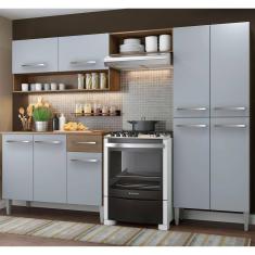 Cozinha Compacta Madesa Emilly Pop com Armário e Balcão - Rustic/Cinza XV