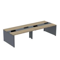 Mesa de Plataforma Dupla para 4 Pessoas Corporativa 110x140/4p Noce Naturalle/Grafito