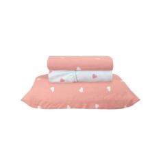 Jogo de Cama Solteiro Sultan 180F Sonhare Prata Coração 3 Pç