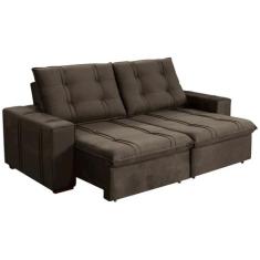 Sofá Retrátil Reclinável 4 Lugares Veludo Joly Bipartido Tallin Plus G