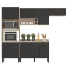 Cozinha Modulada Firenze FI0003 Avena Grafito - Demóbile - Demobile, A