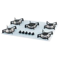 Cooktop a Gás 5 bocas Mesa Vidro Fischer 1642 - Branco