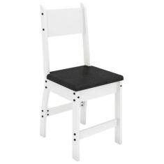Conjunto 2 Cadeiras Milano - Poliman Móveis, Branco com Preto
