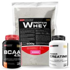 Kit Whey Protein 500g + BCAA 100g+ Power Creatina 100g - Bodybuilders,