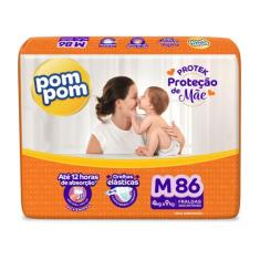 Fralda Descartável Pom Pom Protek Hiper M - 86 Unidades