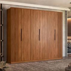 Guarda Roupa Casal Bali 6 Portas 6 Gavetas MDP Nogueira Touch Casa H