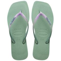 Chinelo Feminino Havaianas Slim Square Glitter Verde Argila-Feminino